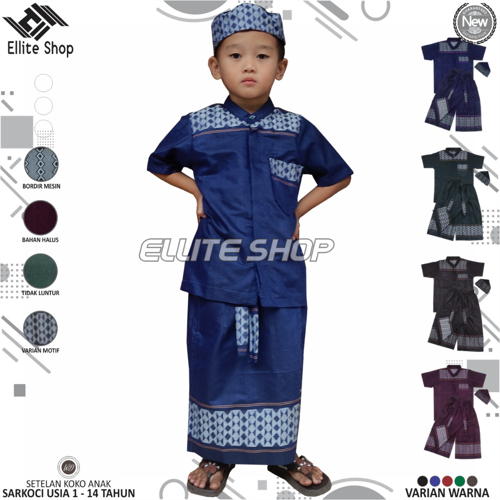 Buju Kokoo Muslim Ana Laki2 Murah Wanset Kid Bahan Tebal Onset Moslem Baju Tpa Murah Anak Wanset Kek