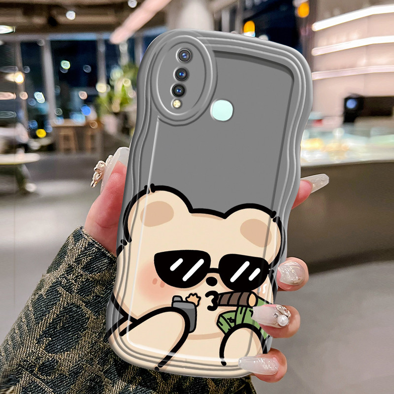 Casing Hp Untuk VIVO Y19 Y5s Case Casing HP Kesing merokok Softcase gelombang transparan trendi peli