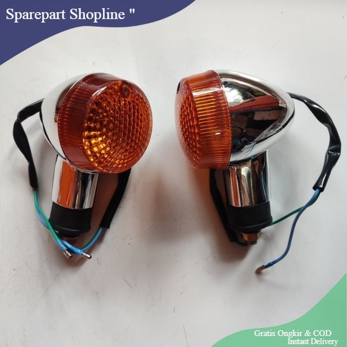 Lampu Sen Sein Bulat Bulet Viar Lama Pendek Motor Roda 3 Universal
