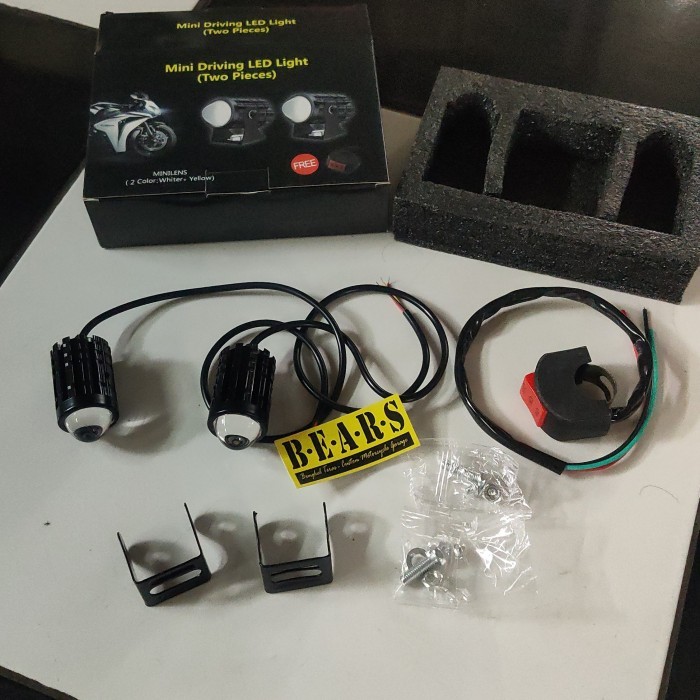 Lampu motor Mini Driving LED lampu sorot motor 2 Warna Lampu Turing