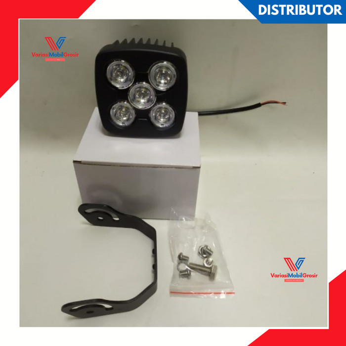 Lampu Led Tembak Sorot Mobil Motor Truck Truk 5 Mata 12/24 volt-Kotak