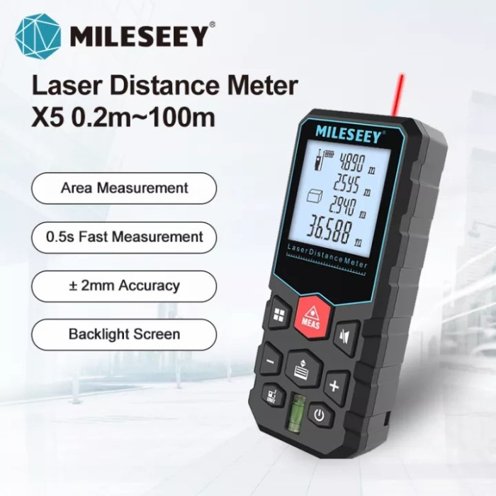 

newgan!! Mileseey Meteran Digital Laser X5 Laser Rangefinder Laser Distance