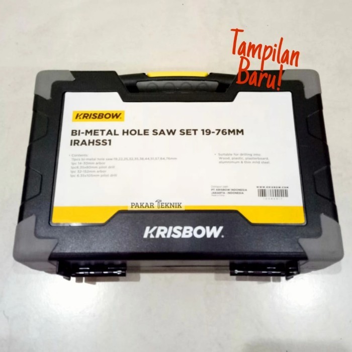 ready2 Krisbow Bi Metal Hole Saw 19-76 mm 15 pcs / Set Mata Bor Krisbow
