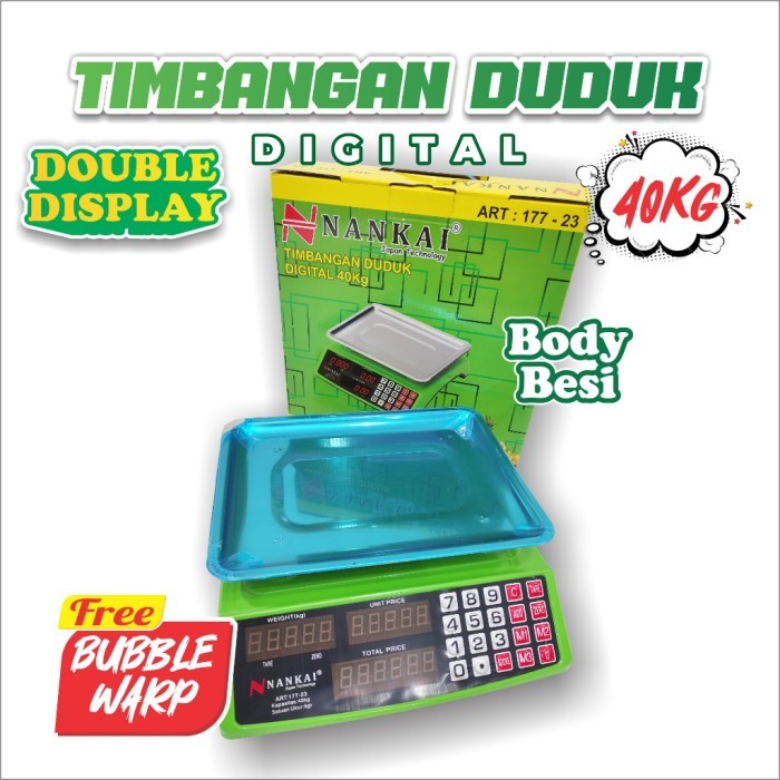 

newgan!! Digital Scales / Timbangan Duduk Digital BATERAI Kapasitas 40KG NANKAI