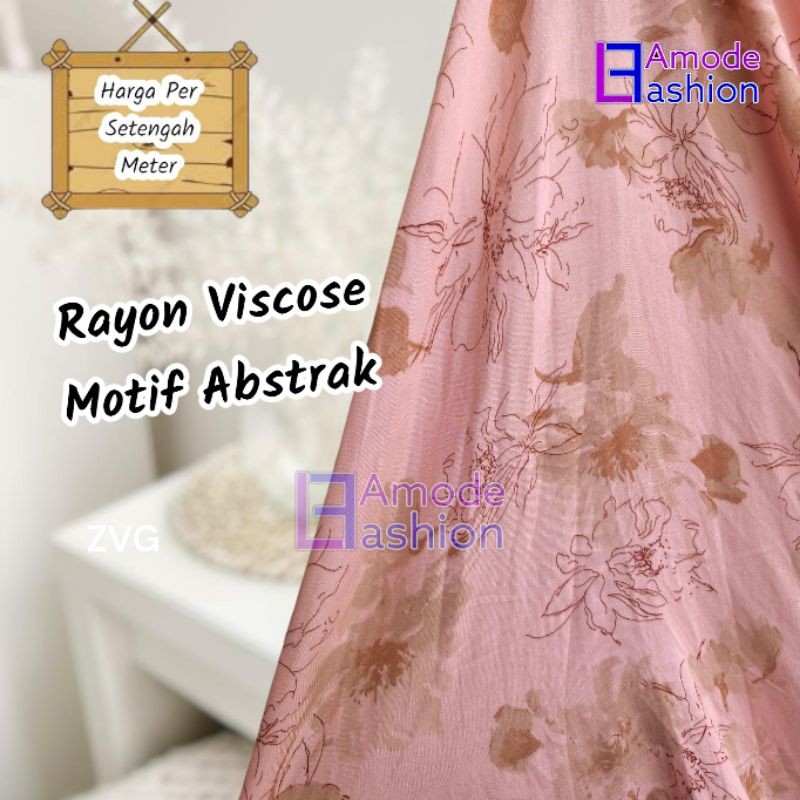 Kain Rayon Viscose Motif Abstrak