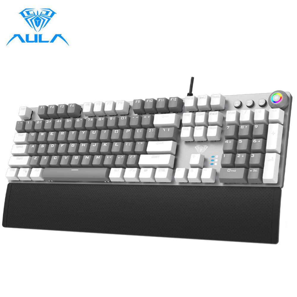 New Aula Mechanical Gaming Keyboard White-Light 104