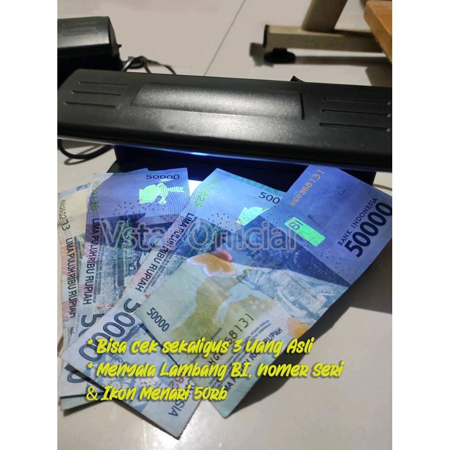 Terbaru Mesin Pendeteksi Uang Palsu Alat Cek Duit Asli Lampu Sensor Brilink