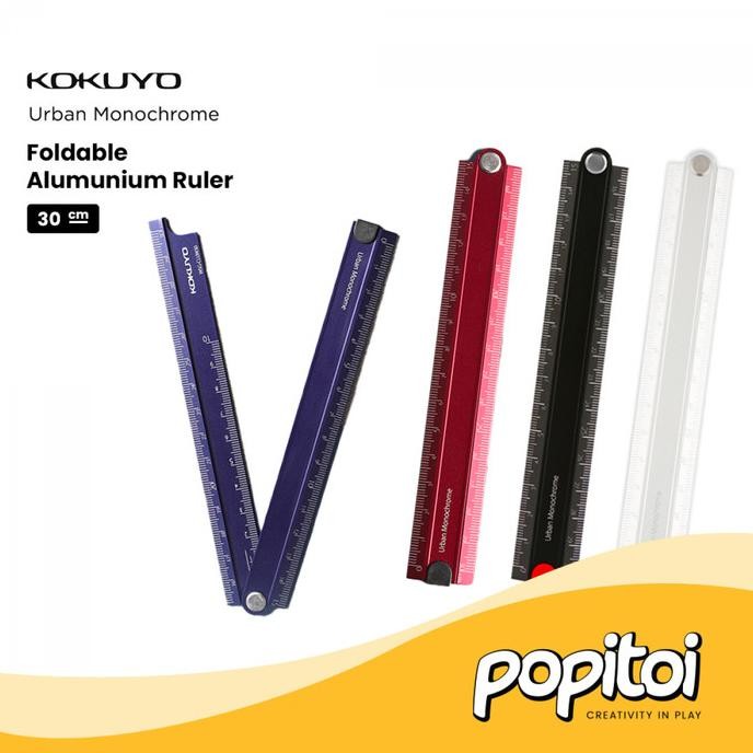 

TERLARIS - KOKUYO Urban Monochrome Foldable Aluminum Ruler 30 cm Penggaris Lipat