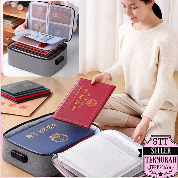 

murah STT Tas Penyimpanan Dokumen 3 Layer Storage Bag Sertifikat File
