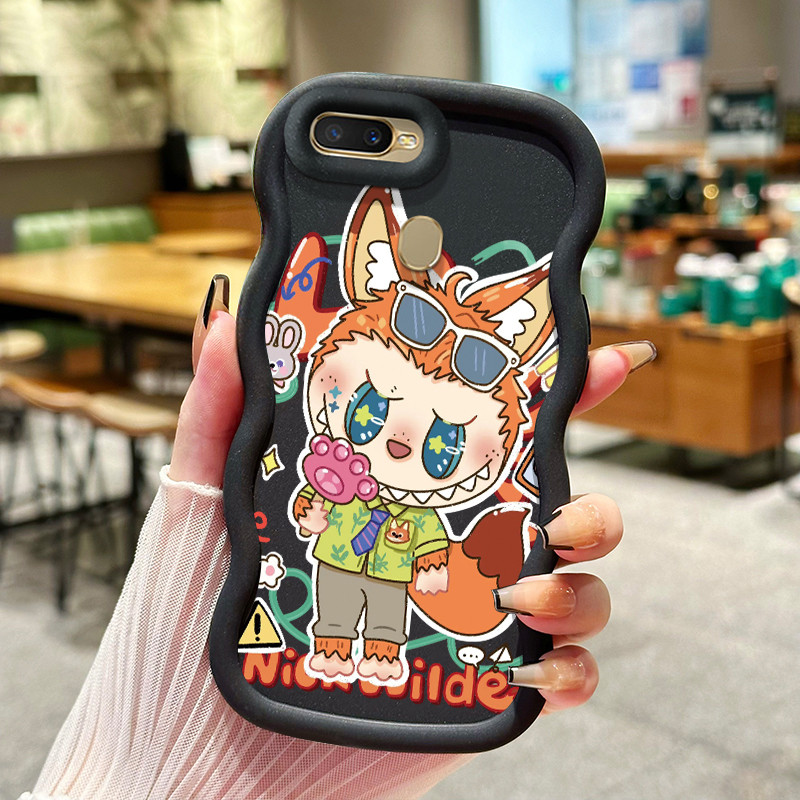 Casing Hp Untuk OPPO A7 A5s A12 A12s A11K Case HP casing Softcase ponsel Labubu telinga serigala ter