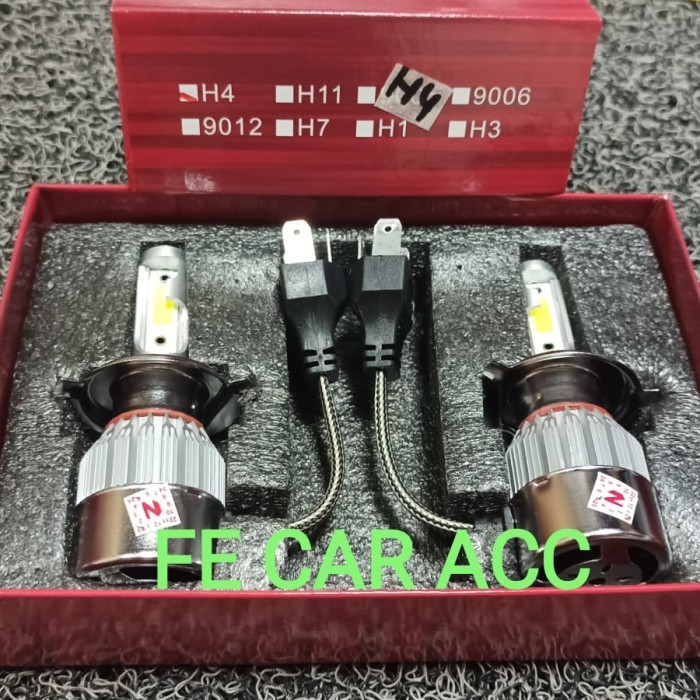 LAMPU UTAMA HEAD LAMP LED MOBIL SUPER TERANG PUTIH ISI SEPASANG H4