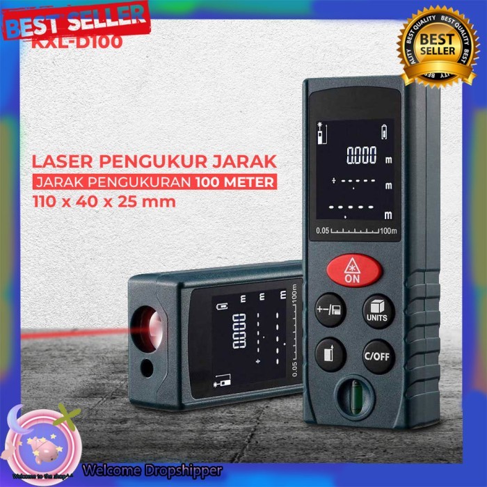

newgan!! Pengukur Jarak Laser Distance Meter 100M - KXL-D40/D100