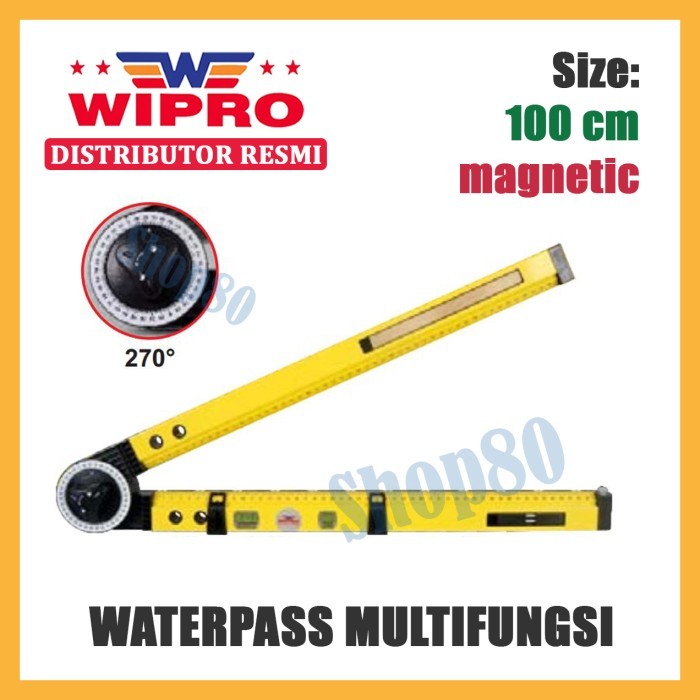 

newgan!! Wipro Waterpass Magnet Waterpas Water Pass Angle Sudut Siku L 100cm