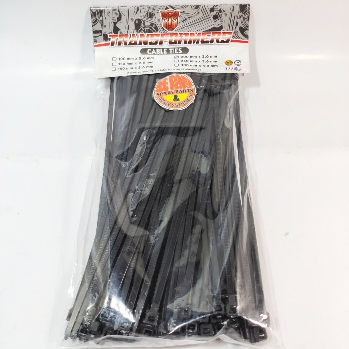 

Kabel Ties 200Mm X 3.6Mm Isi 100Pc Insulok Tali Ripet Barang Langka