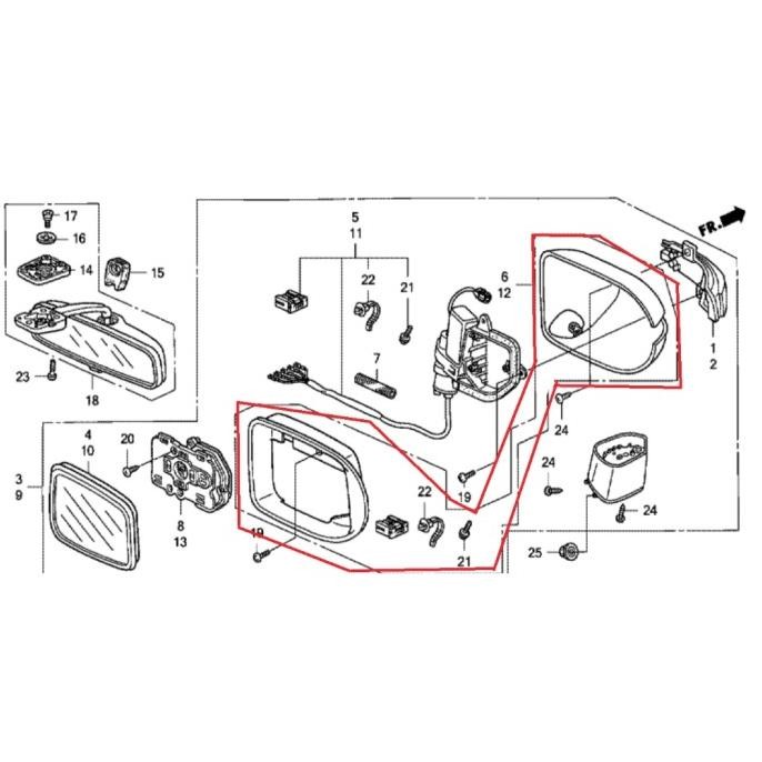 [ P & G ] Cover Housing Spion Honda Jazz 2006 2007 Ori
