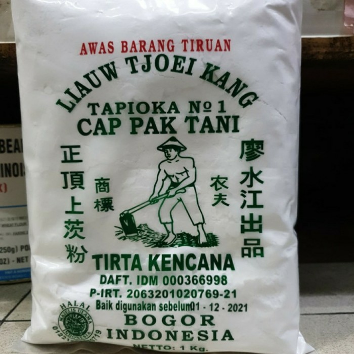 

Tepung Tapioka Pak Tani Liauw Tjoei Kang Asli Per Dus 1Kg X 25 Gosend Terbaru