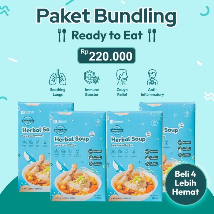 

Paket Bundling - Ready To Eat Herbal Soup For Kids Lung Strengthening Promo