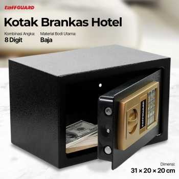 

TaffGUARD Kotak Brankas Hotel Safety Box Password 8 Digit 31x20x20cm tanpa Lubang Koin