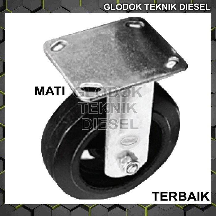 Roda Karet Etalase Trolley Troli 5" INCH HEAVY DUTY Rem Hidup Mati HD