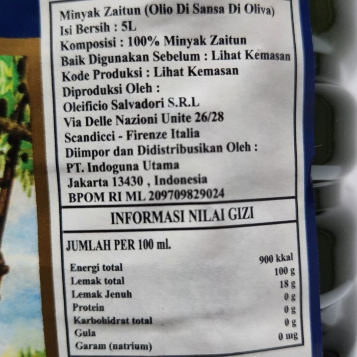 

Salvadori Pomace Olive Oil 5L / Minyak Zaitun Masak Import Italy Terbaru