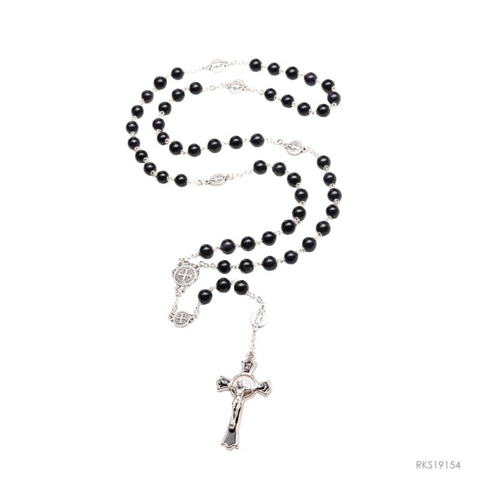 

Produk Terbaik] Rosario Batu Pasir Emas St. Benediktus Rohani Katolik