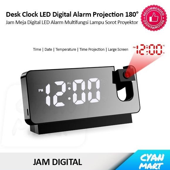

Jam Meja Unik Proyektor Desk Clock LED Digital Alarm Projection 180 H85ID