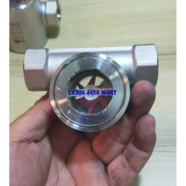 

newgan!! Sight Glass Flow Indicator SS 304 3/4" Inch DN 20