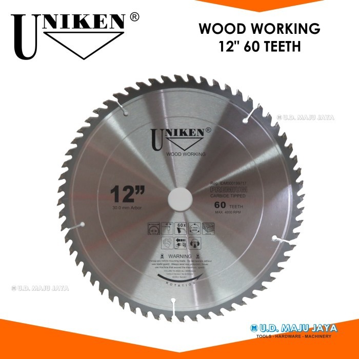 Terbaru Uniken-Tct Saw Blade 12" (300Mm) 60Tr /Mata Gergaji Kayu/Mata Circle