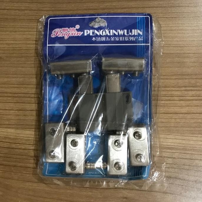 [ Rd ] Engsel Pivot Lemari Kaca Komplit Magnet Kaca Pintu Double Showcase