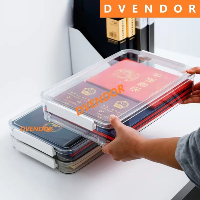 Tempat Penyimpanan Dokumen Tas File Map Plastik Polos Anti Air Debu A4