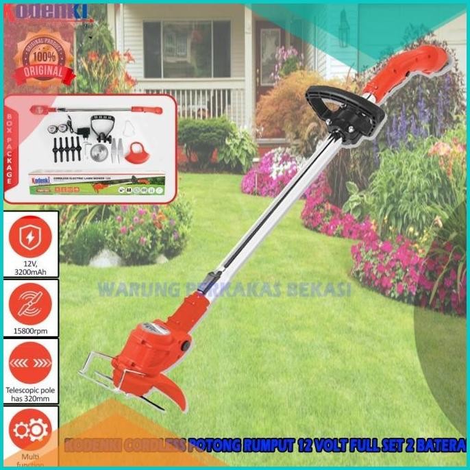 KODENKI Cordless 12V 2 Baterai Mesin potong rumput 12 Volt - SET Pisa