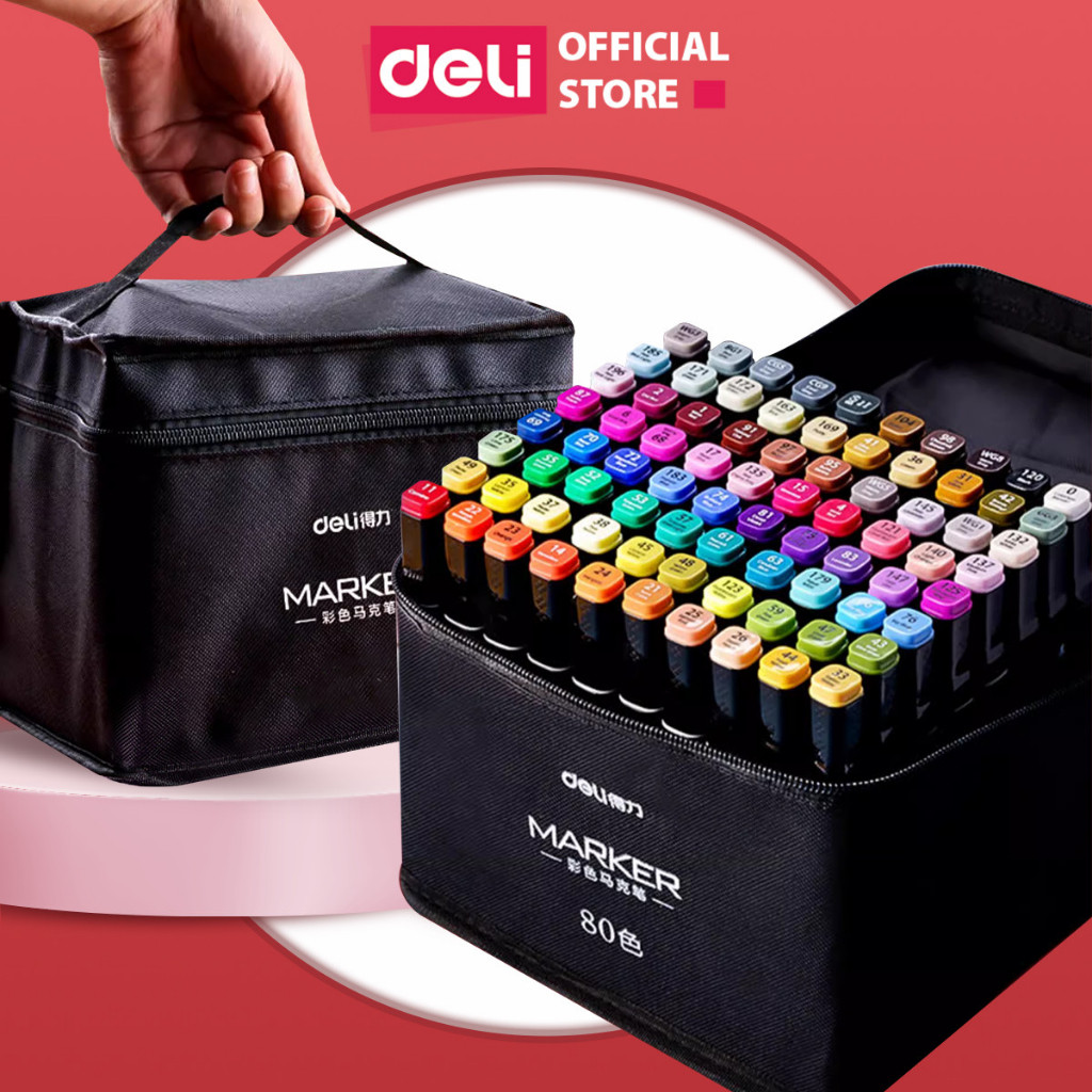 

Pena Spidol Profesional Deli Berkepala 2 - Dengan Tas Kain untuk Menggambar, Melukis, Menulis Kaligrafi 30/40/60/80 Warna Gelap |l65uxbKa|