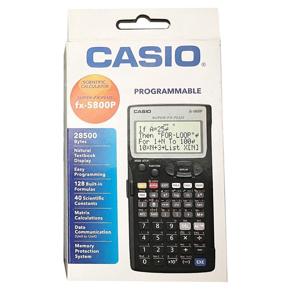 

Kalkulator Ilmiah Casio fx-5800P (Hitam) - Tampilan 4 Baris, Dapat Diprogram |L5Z10Uiz|