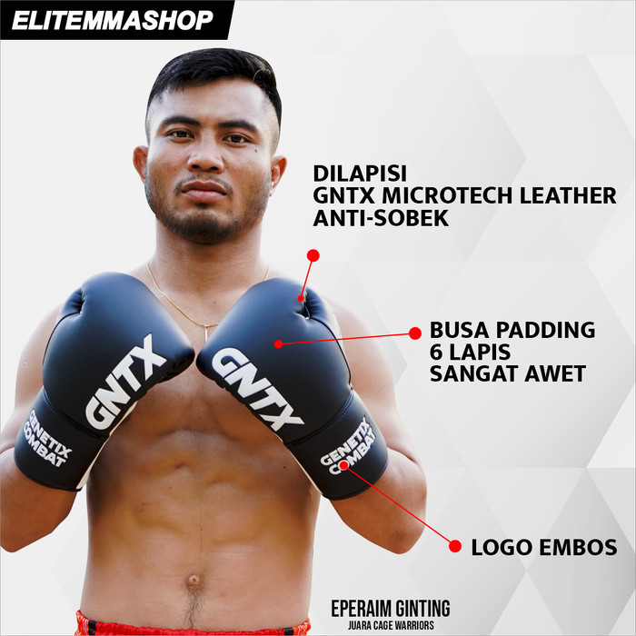 Produk Ready Sarung Tinju GENETIX COMBAT GNTX Lace Up Boxing Gloves Sparring Boxing