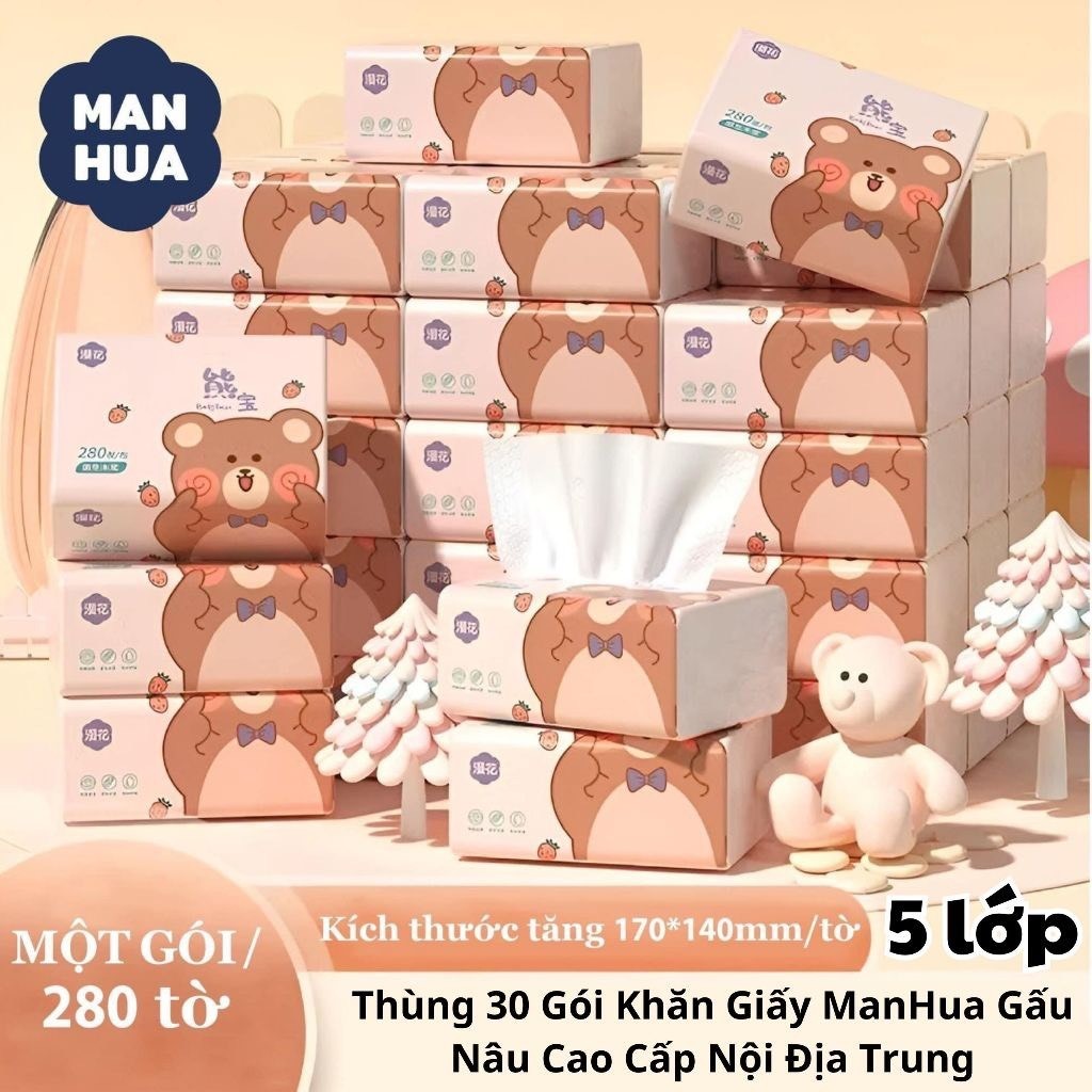 

Kotak Isi 30 MANHUA Tisu Beruang Cokelat Cina Berkualitas Tinggi MANHUA 5 Lapis Super Halus Asli MANHUA |GYfHnXHy|