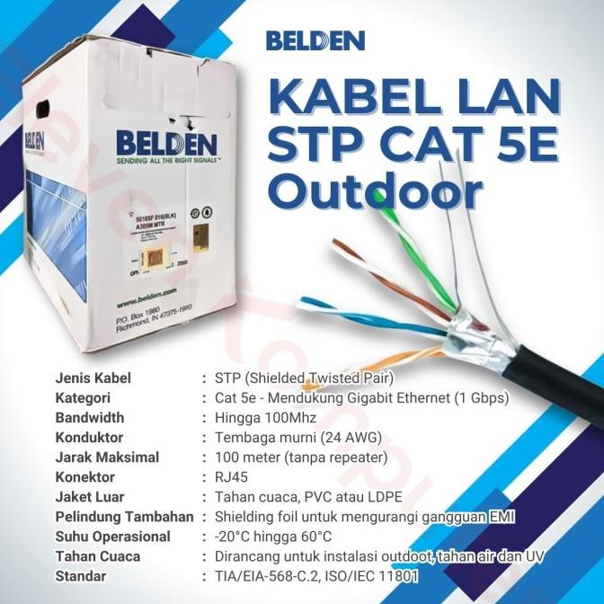 BEBAS ONGKIR - KABEL LAN STP 50105F Outdoor cat 5e BELDEN / BELDEN STP CAT5 / cat 5e