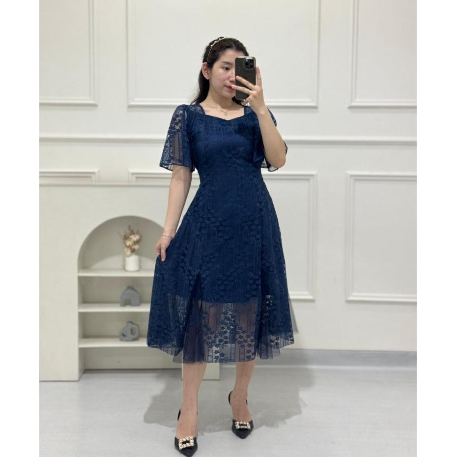 Dress Natal Model Terbaru 2024 Mididress Kristen Elegan Tunik Motif Gaun Merah Simple Baju Natalan W