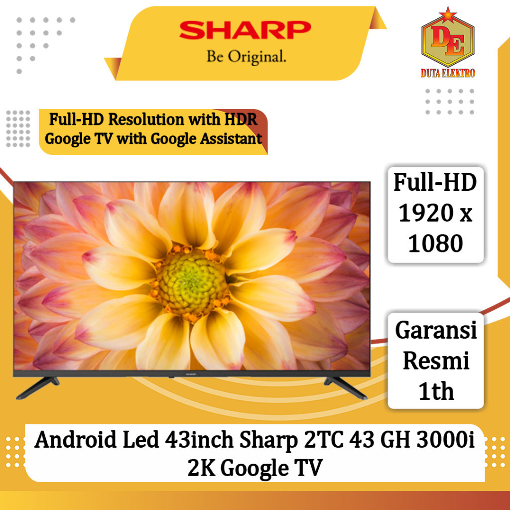 Android Led 43inch Sharp 2TC 43 GH 3000i 2K Google TV