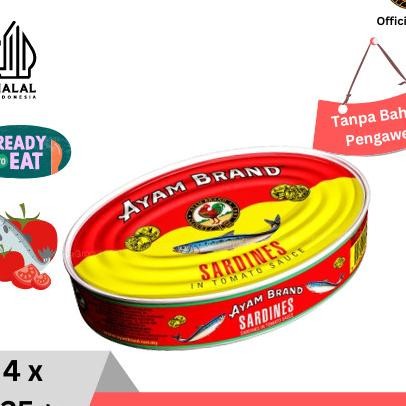 

Ayam Brand - Ikan Sarden Kaleng Oval Saus Tomat 4 Pcs 425Gr
