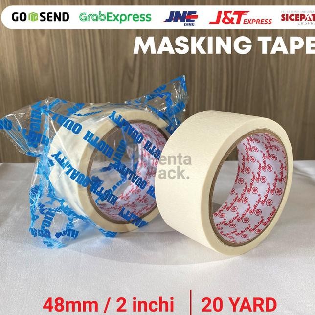 

[1 Dus] Lakban Kertas / Masking Tape (48 Mm/ 2 Inchi X 20 Yard)