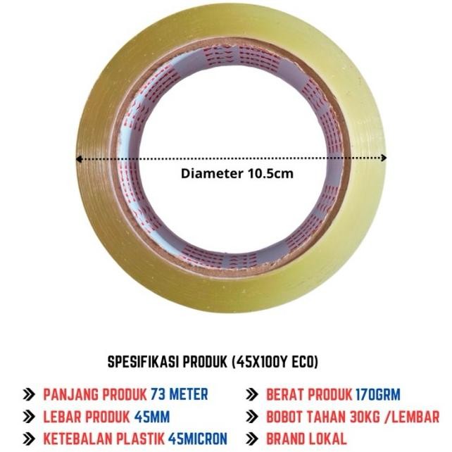 

Flyhome Lakban Bening Coklat 100Yard 91Meter 2Inci 45X100 Yard 1Dus Grosir 72Rolls Ukuran Instan