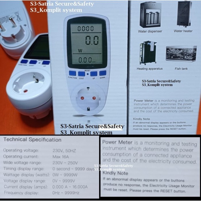 Promo Alat Ukur Power Listrik Digital Kwh Volt Ampere Meter Pln Genset