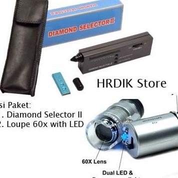 TERLARIS - PAKET Diamond Tester II & Loupe 60x Zoom Selector 2 Berlian Permata