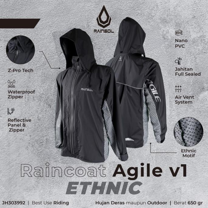 TERMURAH - Rainsol Agile v1 | Jas Hujan Motor Dewasa | Double Sleting