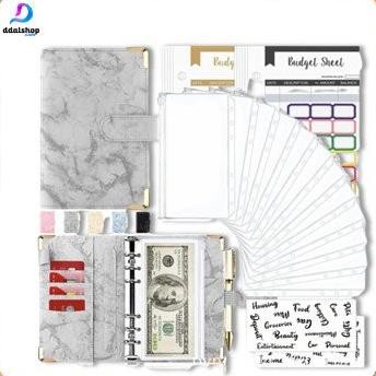 

TERBARU - Bugdgeting Binder A6 Organizer Uang Cash Budget Envelope Zipper Bahan