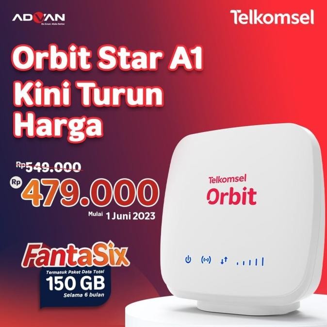TERBARU - modem wifi 4g telkomsel orbit star a1 free 150gb