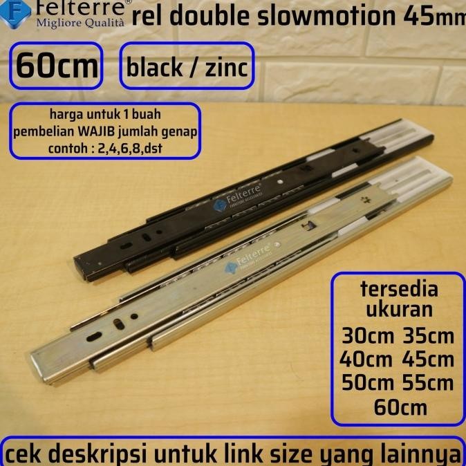 Rel Double Slowmotion 60Cm Felterre | Rel Laci Dobel Track Softclosing
