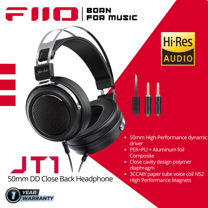 FiiO JT1 /JT-1 Hifi Dynamic Over Ear Headphone with Mic