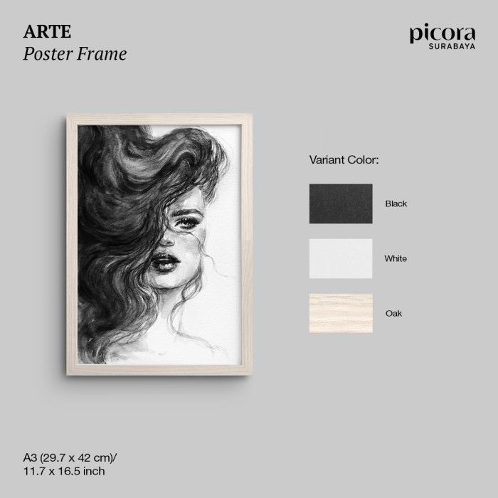 PICORA ARTE Poster Frame A3 Pigura Bingkai Foto Dinding