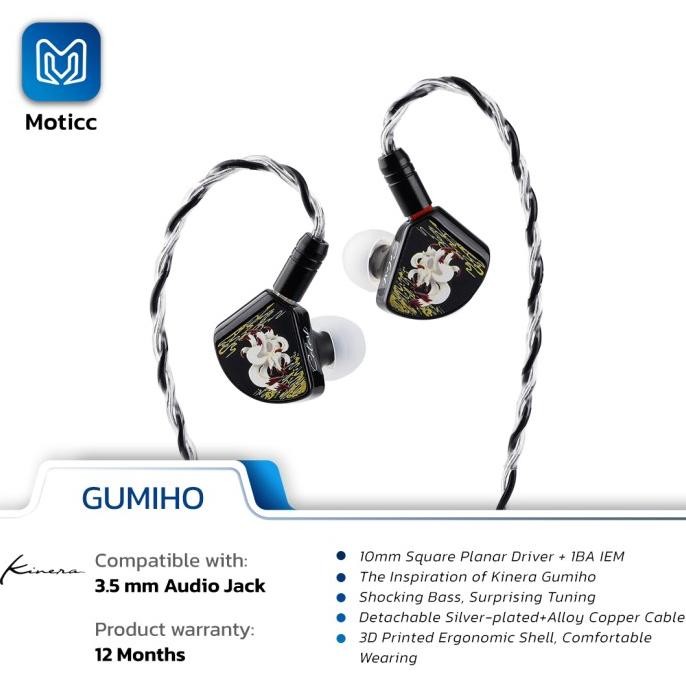 KINERA Celest Gumiho Square Planar Driver + BA In Ear Monitor Earphone